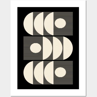 Mid Century Modern Geometric Lines and Shapes Posters and Art